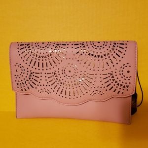 EUC Moda Luxe Blush Pink Clutch